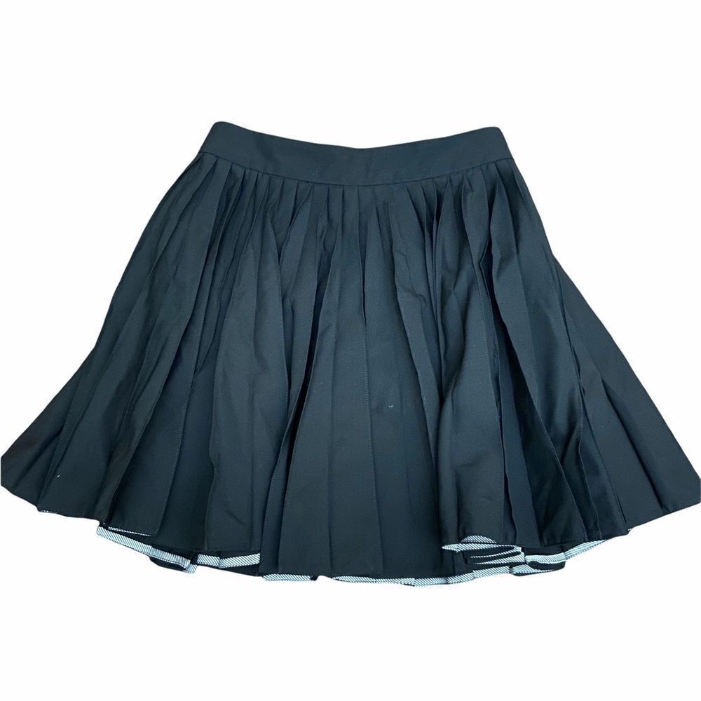 Alice + Olivia Black Pleated Pencil Skirt